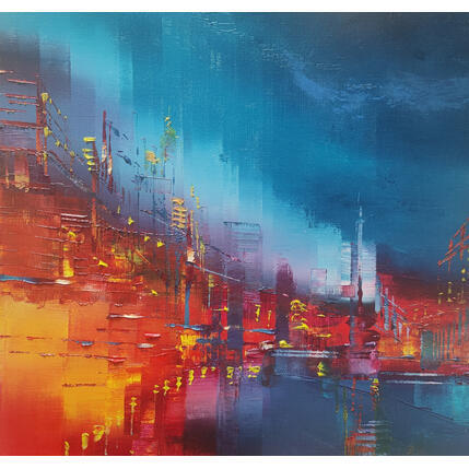 Painting Les feux de la nuit by Levesque Emmanuelle | Painting Oil