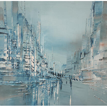 Painting Silhouettes urbaines by Levesque Emmanuelle | Painting  Oil