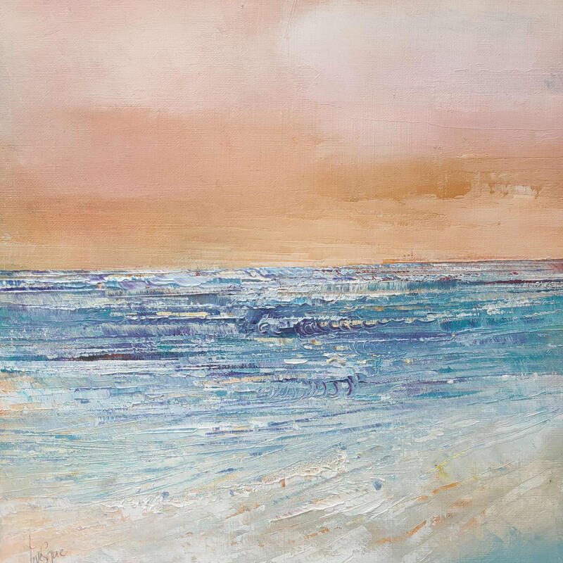 Painting Ciel abricot by Levesque Emmanuelle | Painting Oil