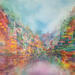 Painting Ville Arc-en-ciel by Levesque Emmanuelle | Painting Oil