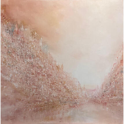 Painting Ocre rose by Levesque Emmanuelle | Painting  Oil
