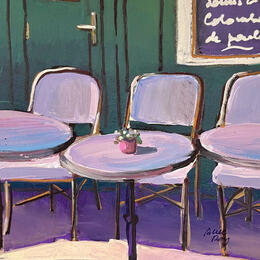 Peinture Les chaises à l’ombre  par Alice Roy | Tableau