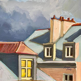 Peinture Les toits de Paris  par Alice Roy | Tableau