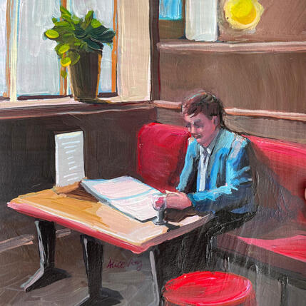 Gemälde L’homme qui lit le journal  von Alice Roy | Gemälde