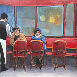 Painting La terrasse en hiver  by Alice Roy | Painting