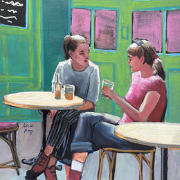 Painting Les copines en terrasse  by Alice Roy | Painting