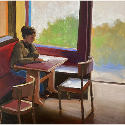 Peinture Vue sur un jardin par Alice Roy | Tableau Figuratif Acrylique Scènes de vie
