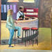 Painting Accoudée au bar by Alice Roy | Painting Figurative Life style Acrylic
