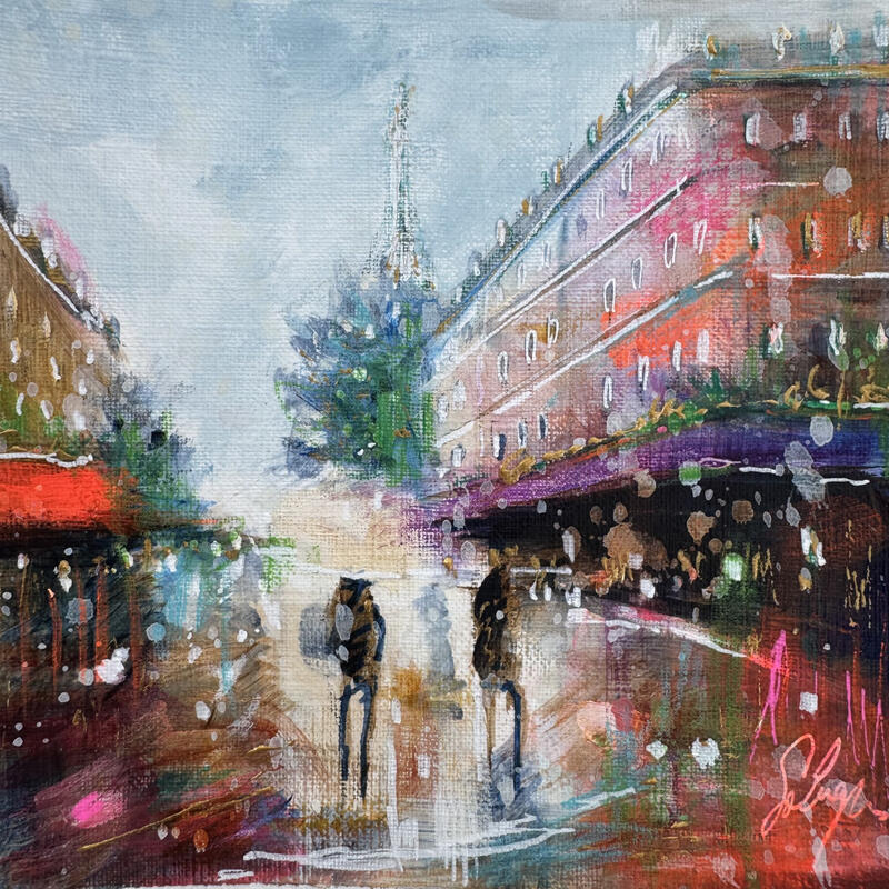 Painting La vie à Paris by Solveiga | Painting Figurative Urban Acrylic