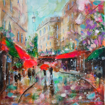 Peinture Printemps parisien par Solveiga | Tableau