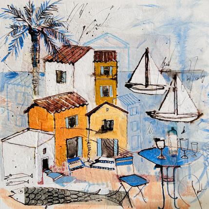 Painting Terrasse et apéro by Colombo Cécile | Painting