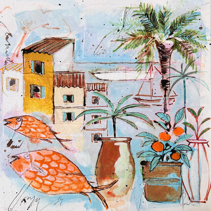 Painting Bateau à l’horizon by Colombo Cécile | Painting