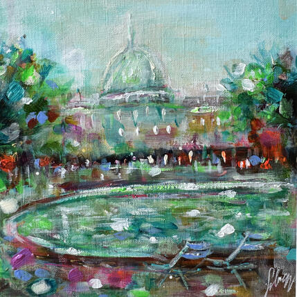 Peinture Luxembourg  par Solveiga | Tableau Figuratif Acrylique Paysages, Scènes de vie, Urbain