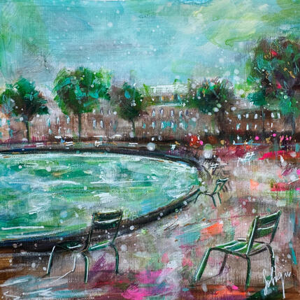 Peinture Dans le parc par Solveiga | Tableau  Acrylique