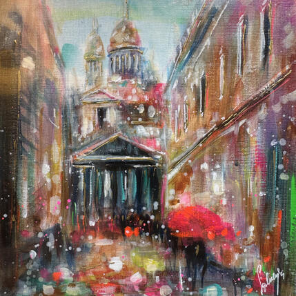 Peinture Notre Dame de Lorette  par Solveiga | Tableau Figuratif Acrylique Paysages, Scènes de vie, Urbain