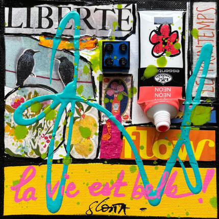 Peinture La vie est belle ! par Costa Sophie | Tableau