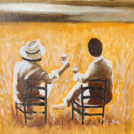 Gemälde Le charme du Sud von Sie Evelyne | Gemälde Figurativ Acryl Alltagsszenen