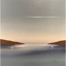 Painting Sérénité 93 by Roussel Marie-Ange et Fanny | Painting Figurative Oil Marine, Minimalist