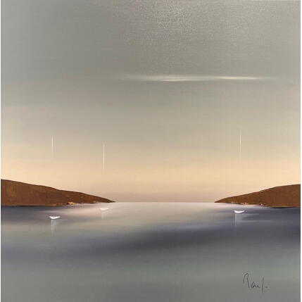 Painting Sérénité 93 by Roussel Marie-Ange et Fanny | Painting Figurative Oil Marine, Minimalist