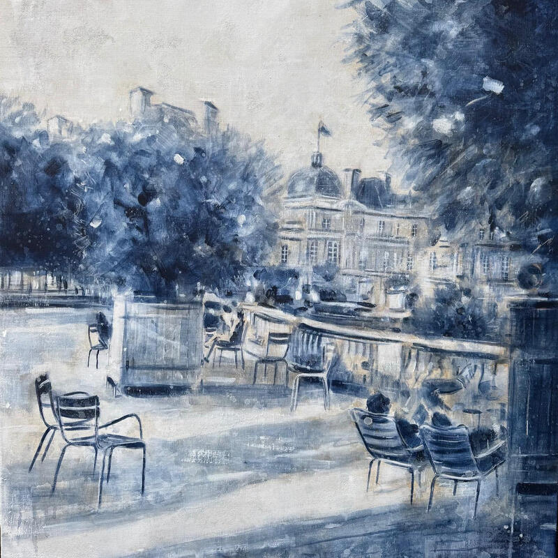 Gemälde Balade dans le jardin du Luxembourg von Solveiga | Gemälde Acryl