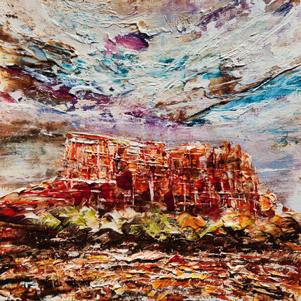 Painting Courthouse Butte 1 by Reymond Pierre | Painting Figurative Oil Landscapes