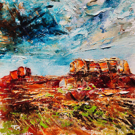Painting Courthouse Butte 2 by Reymond Pierre | Painting Figurative Oil Landscapes