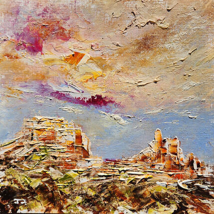 Painting Courthouse Butte and Bell Rock Sedona 2 by Reymond Pierre | Painting Figurative Oil Landscapes