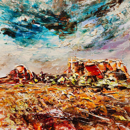 Painting Courthouse Butte and Bell Rock Sedona 3 by Reymond Pierre | Painting Figurative Oil Landscapes