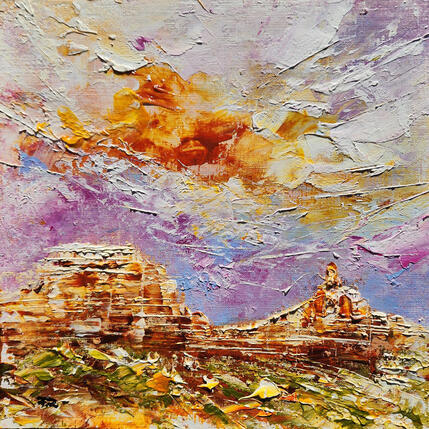 Painting Courthouse Butte and Bell Rock Sedona 6 by Reymond Pierre | Painting Figurative Oil Landscapes