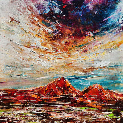 Painting F4 - Sedona from Mesa airport 1 by Reymond Pierre | Painting Figurative Oil Landscapes