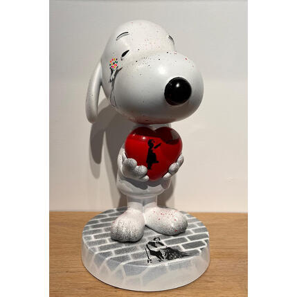 Sculpture Snoopy Cœur Banksy par TED | Sculpture