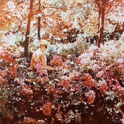 Painting Tout est si calme by Gemini. H  | Painting Figurative Acrylic, Oil Landscapes, Life style, Nature