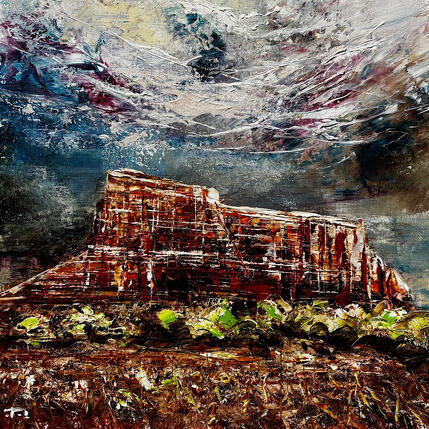 Painting Courthouse Butte Red by Reymond Pierre | Painting Figurative Oil