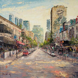 Painting Crescent street in daylight by Rodrigues Bené | Painting