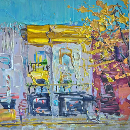 Painting golden silence by Rodrigues Bené | Painting