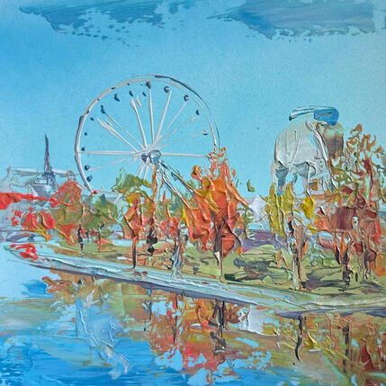 Painting fire reflections by Rodrigues Bené | Painting