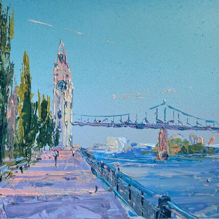 Painting quiet morning by Rodrigues Bené | Painting Figurative Acrylic Urban