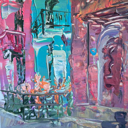 Painting details by Rodrigues Bené | Painting Figurative Acrylic Urban