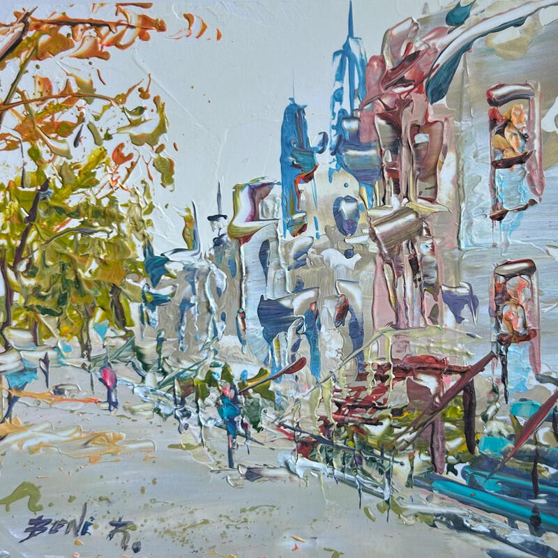 Painting come by later by Rodrigues Bené | Painting Figurative Urban Acrylic