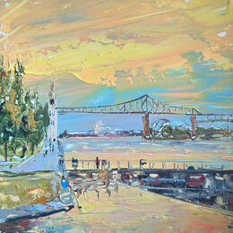 Peinture evening light par Rodrigues Bené | Tableau Figuratif Acrylique Urbain