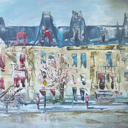 Painting waiting by Rodrigues Bené | Painting Figurative Acrylic Urban