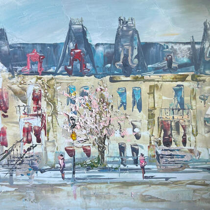 Painting waiting by Rodrigues Bené | Painting Figurative Acrylic Urban