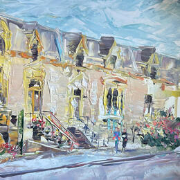 Painting cozy corners in Montreal by Rodrigues Bené | Painting Figurative Acrylic Urban