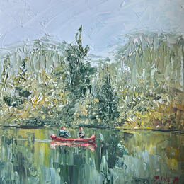 Painting quiet rivers by Rodrigues Bené | Painting Figurative Acrylic Landscapes