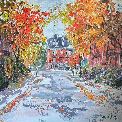 Painting the warmth before winter by Rodrigues Bené | Painting Figurative Acrylic Urban