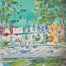 Peinture daydreams in Montreal par Rodrigues Bené | Tableau Figuratif Acrylique Urbain