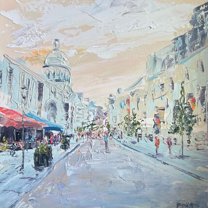 Painting late afternoon espresso by Rodrigues Bené | Painting Figurative Acrylic Urban
