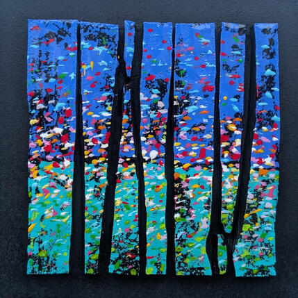 Pintura Bc7  prairie bleu vert por Langeron Luc | Pintura