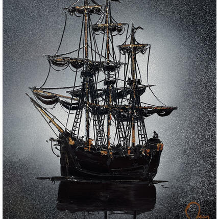 Gemälde Freedom von Rey Julien | Gemälde Figurativ Blattgold