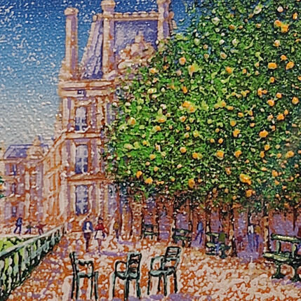 Peinture Promenade aux Tuileries par Dessapt Alan | Tableau Figuratif Acrylique, Huile Urbain